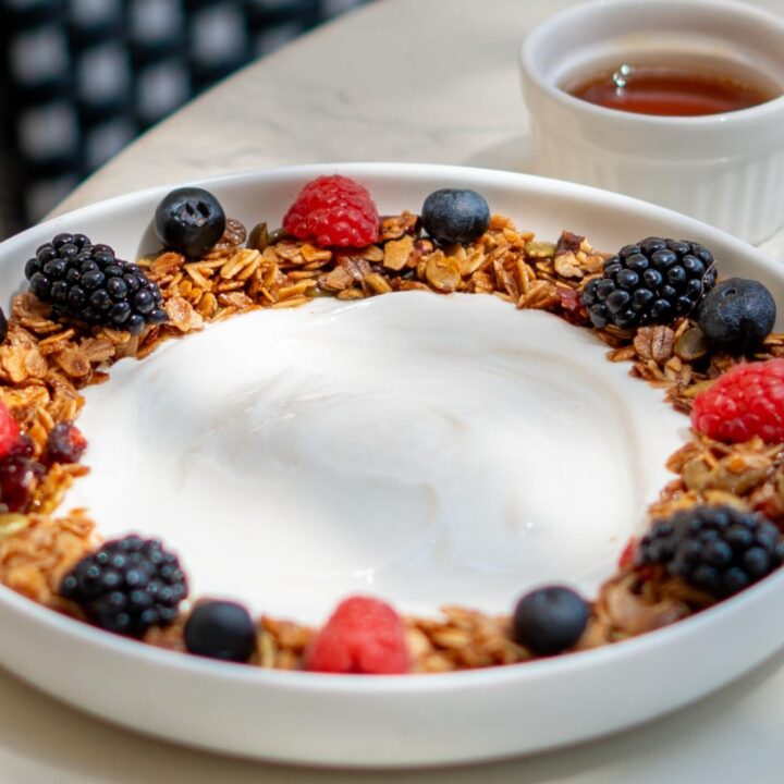 Homemade granola with yogurt